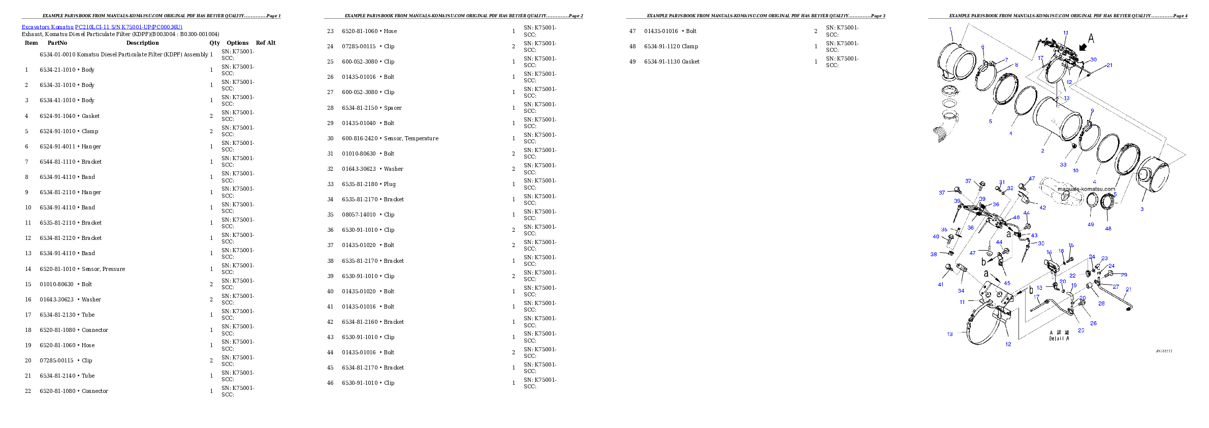 Protected: PC210LCI-11 S/N K75001-UP Partsbook