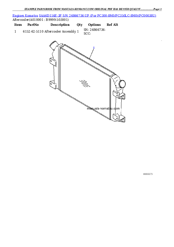 Protected: SAA6D114E-3F S/N 26866736-UP (For PC300-8M0/PC350LC-8M0) Partsbook