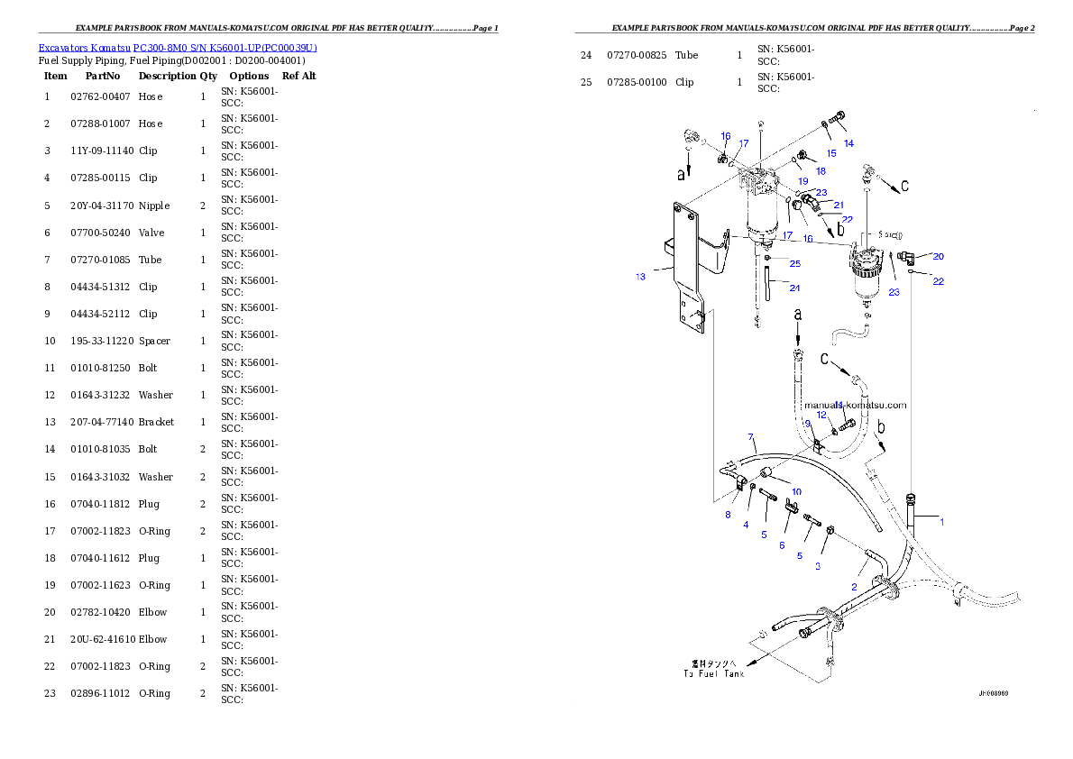 Protected: PC300-8M0 S/N K56001-UP Partsbook