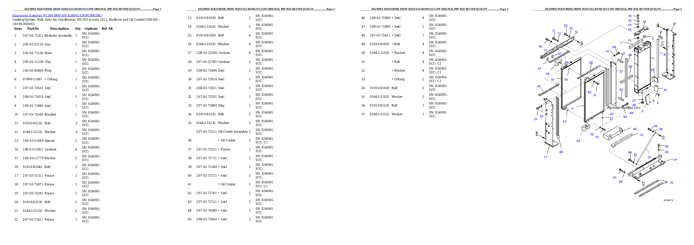 Protected: PC300-8M0 S/N K56001-UP Partsbook