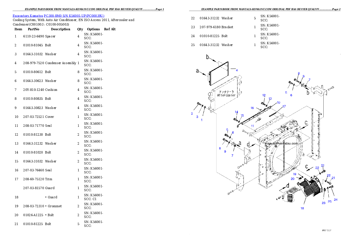 Protected: PC300-8M0 S/N K56001-UP Partsbook
