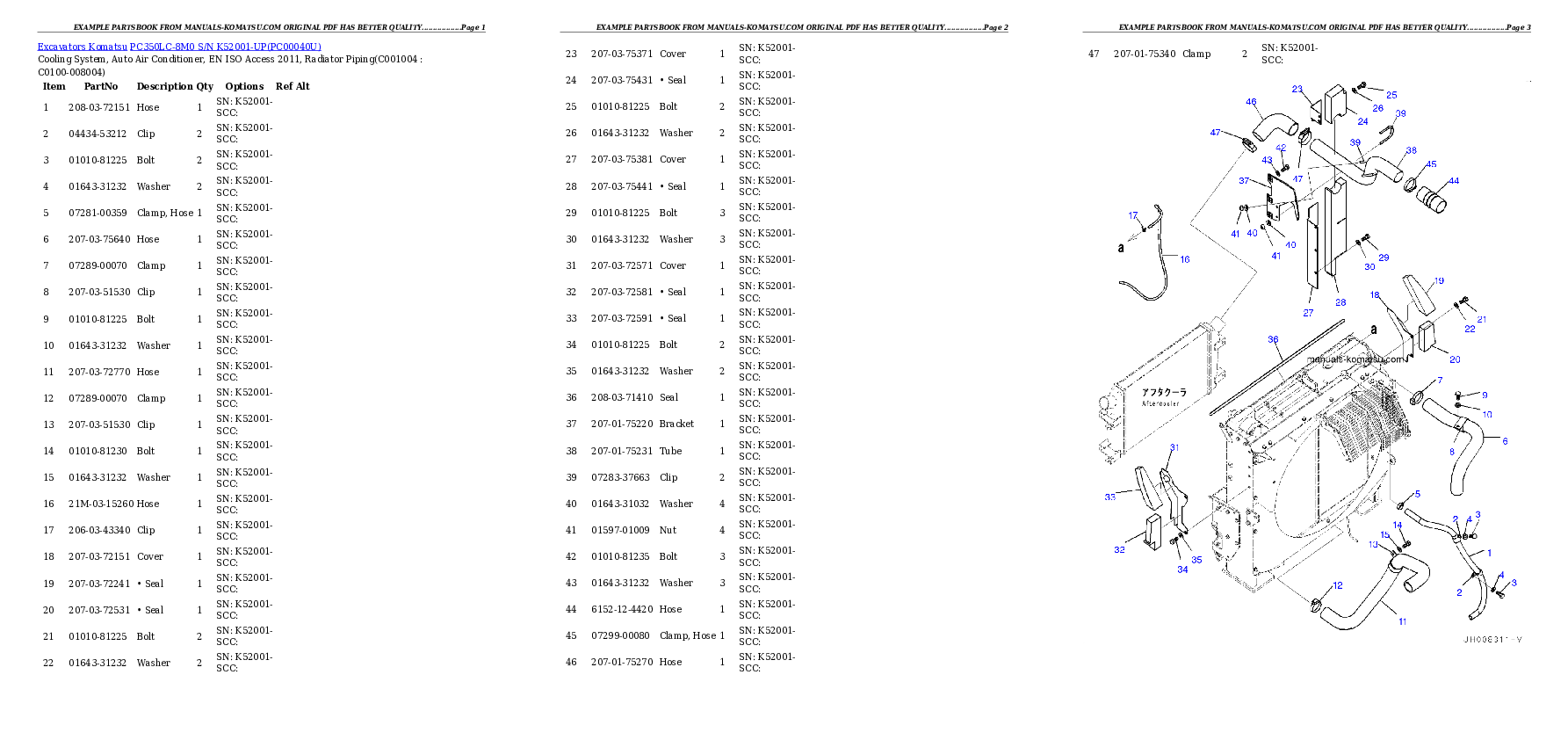Protected: PC350LC-8M0 S/N K52001-UP Partsbook