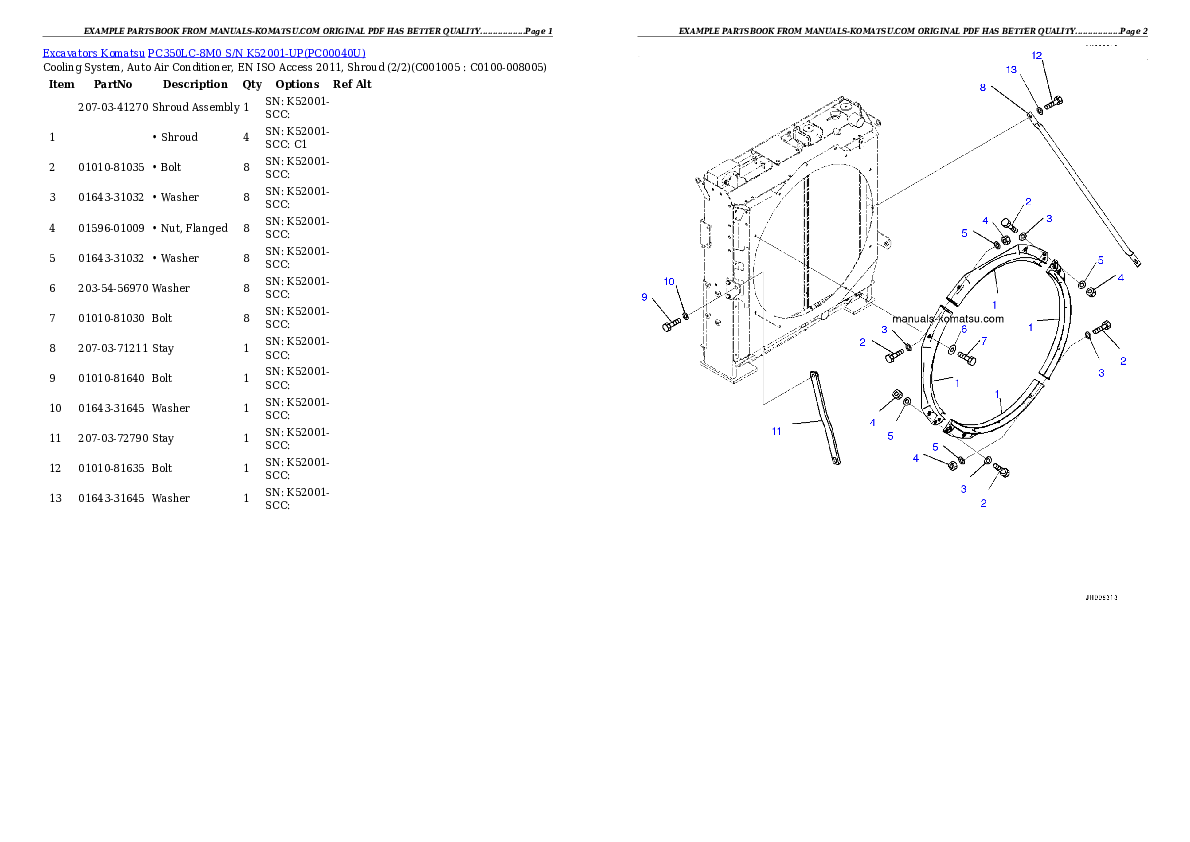 Protected: PC350LC-8M0 S/N K52001-UP Partsbook