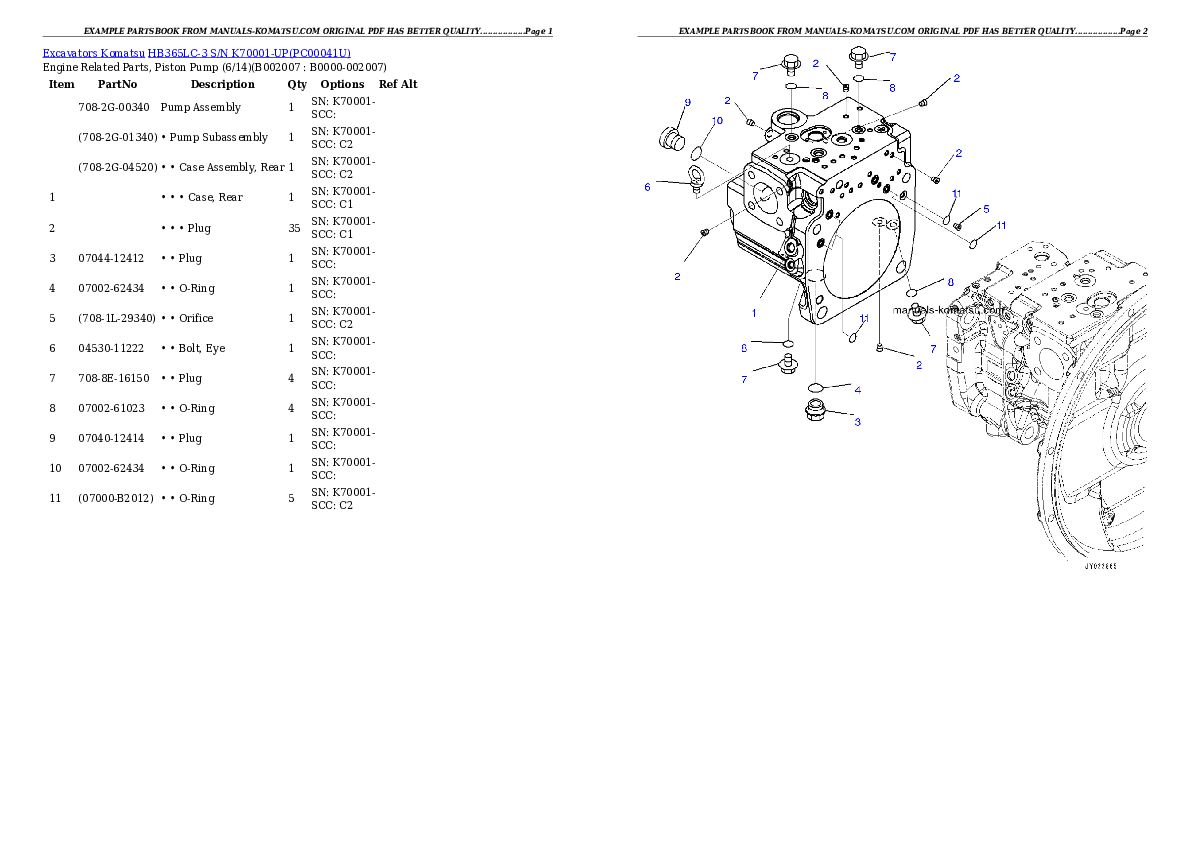 Protected: HB365LC-3 S/N K70001-UP Partsbook