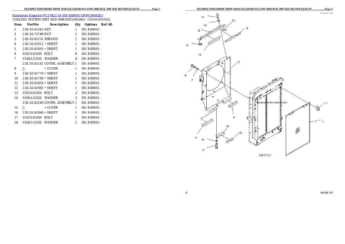 Protected: PC170LC-10 S/N K60001-UP Partsbook