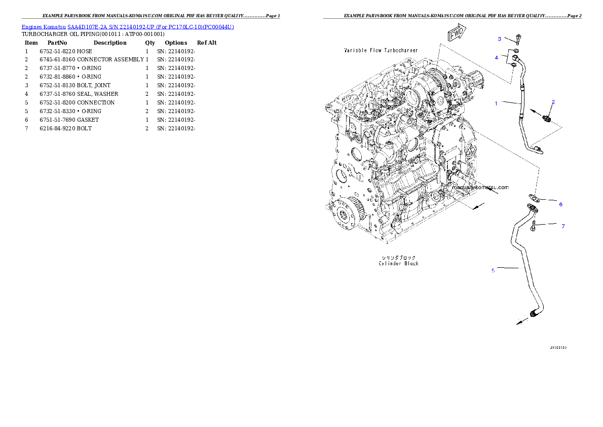 Protected: SAA4D107E-2A S/N 22140192-UP (For PC170LC-10) Partsbook