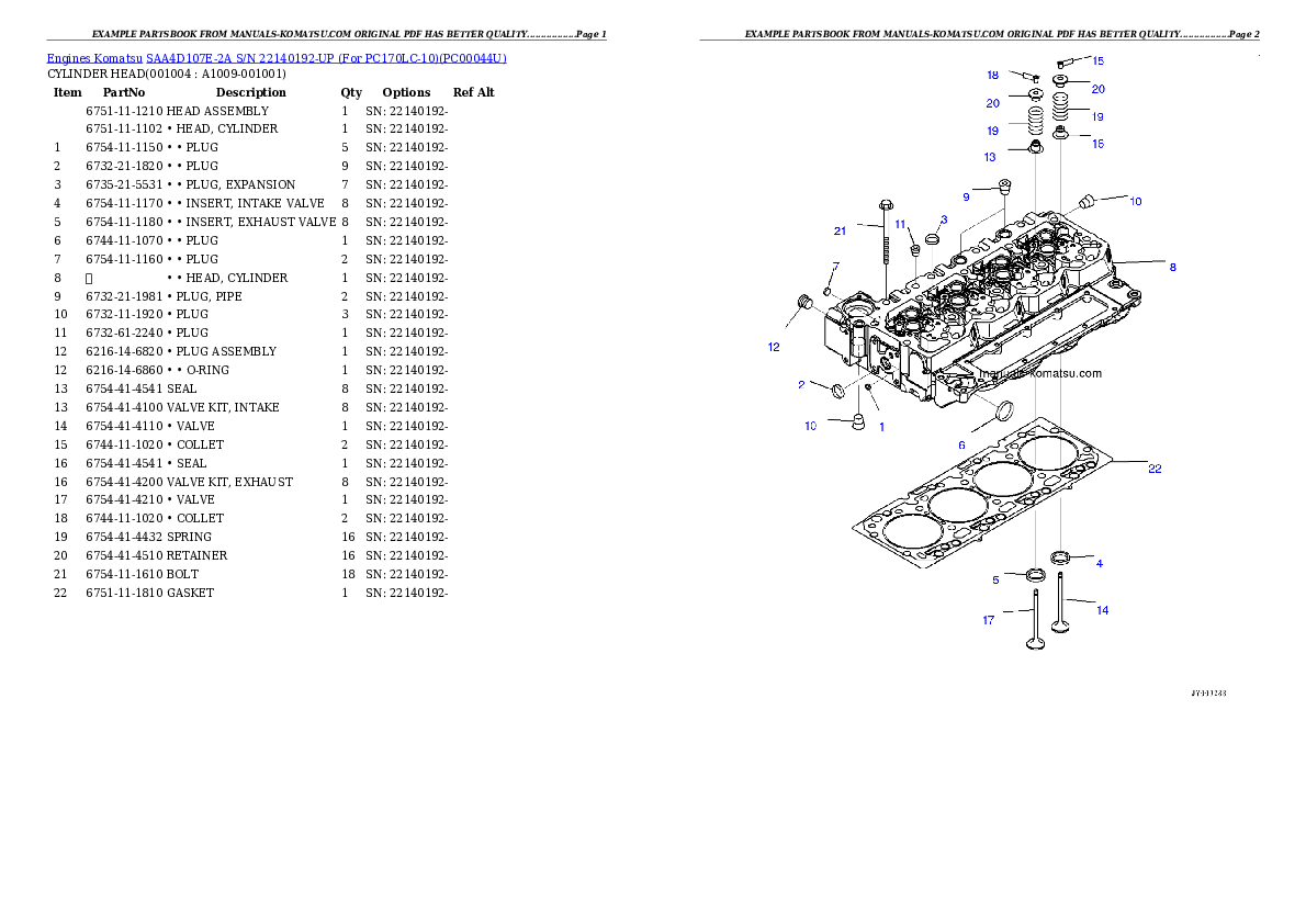 Protected: SAA4D107E-2A S/N 22140192-UP (For PC170LC-10) Partsbook