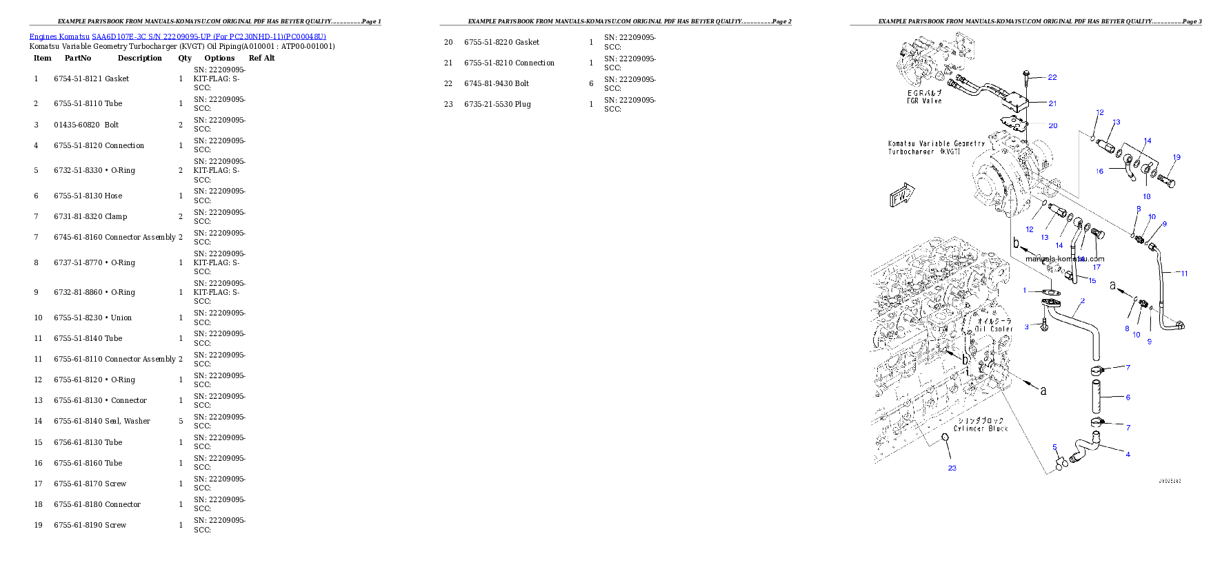 Protected: SAA6D107E-3C S/N 22209095-UP (For PC230NHD-11) Partsbook