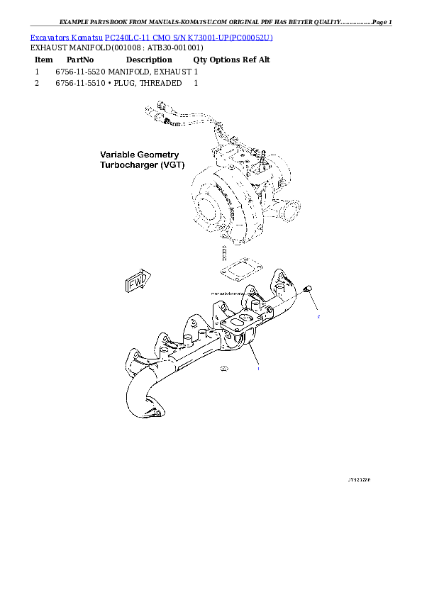 Protected: PC240LC-11 CMO S/N K73001-UP Partsbook