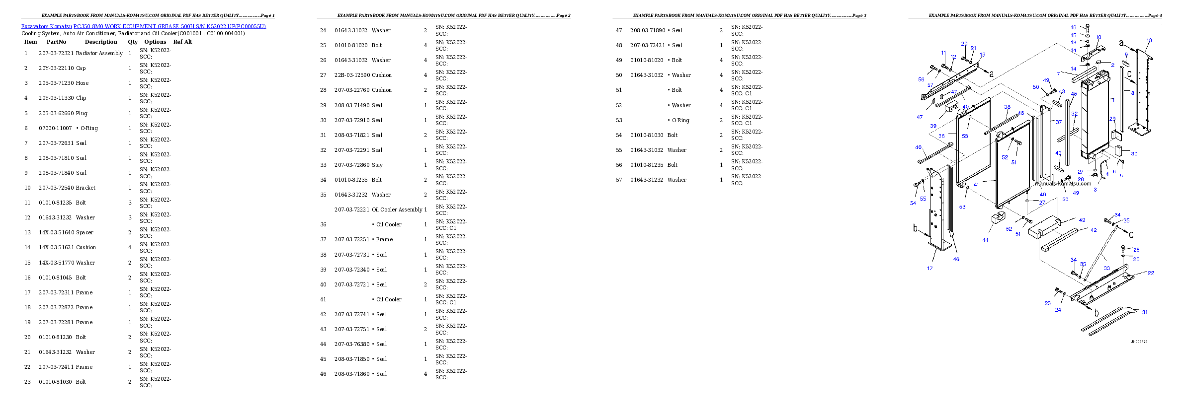 Protected: PC350-8M0 WORK EQUIPMENT GREASE 500H S/N K52022-UP Partsbook