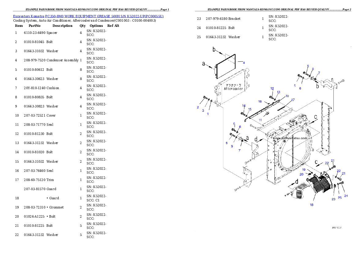 Protected: PC350-8M0 WORK EQUIPMENT GREASE 500H S/N K52022-UP Partsbook