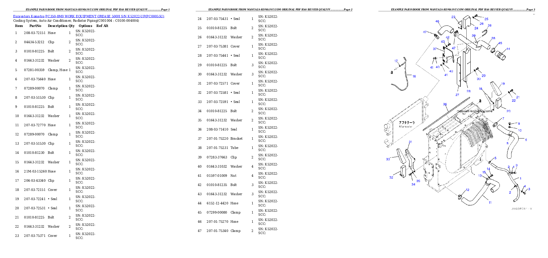 Protected: PC350-8M0 WORK EQUIPMENT GREASE 500H S/N K52022-UP Partsbook