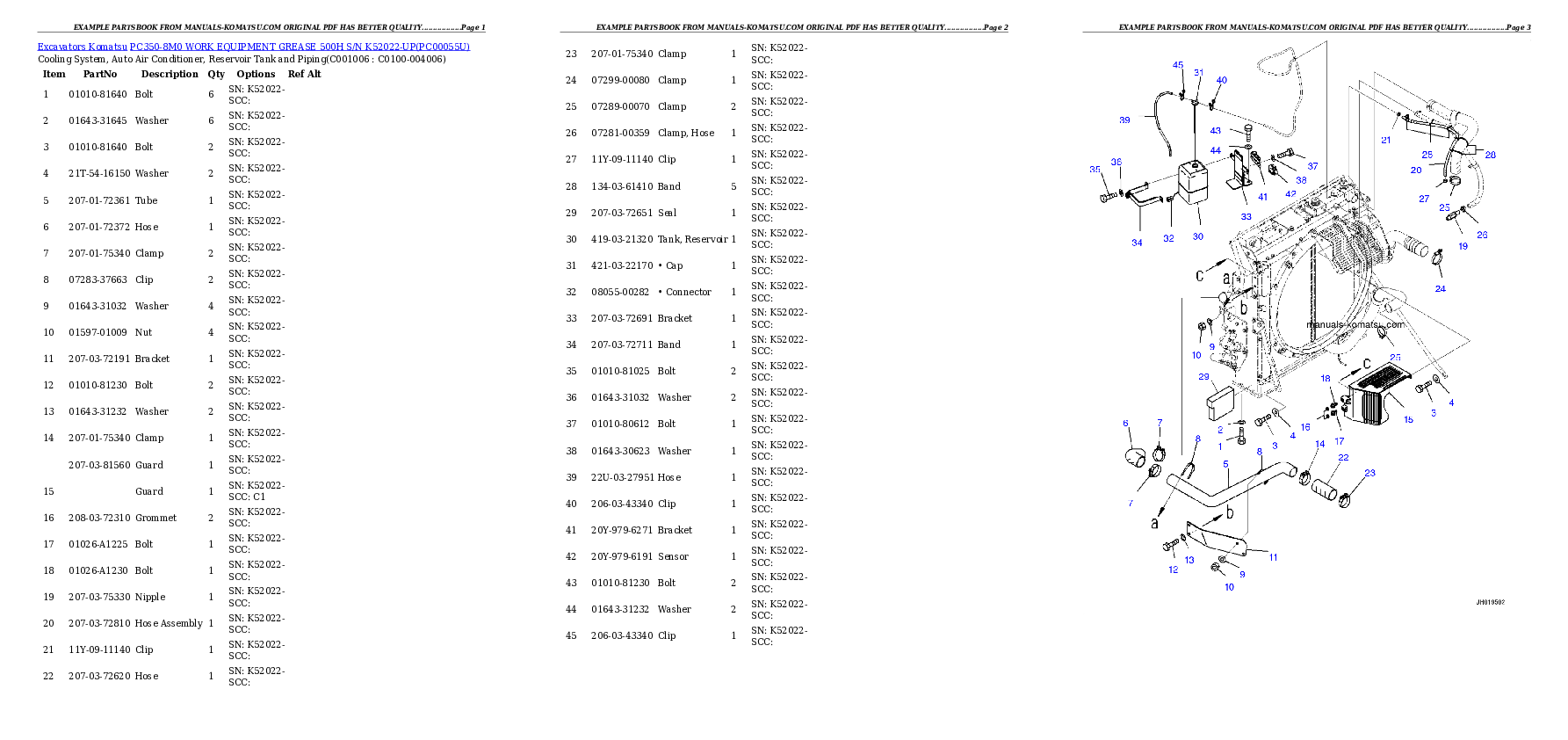 Protected: PC350-8M0 WORK EQUIPMENT GREASE 500H S/N K52022-UP Partsbook
