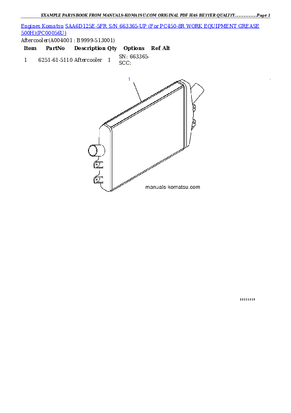 Protected: SAA6D125E-5FR S/N 663365-UP (For PC450-8R WORK EQUIPMENT GREASE 500H) Partsbook