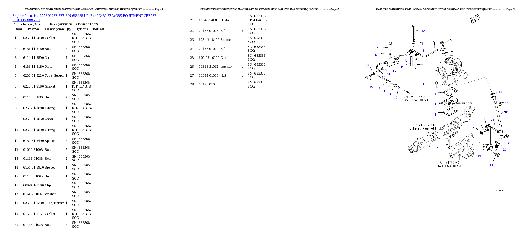 Protected: SAA6D125E-5FR S/N 663365-UP (For PC450-8R WORK EQUIPMENT GREASE 500H) Partsbook