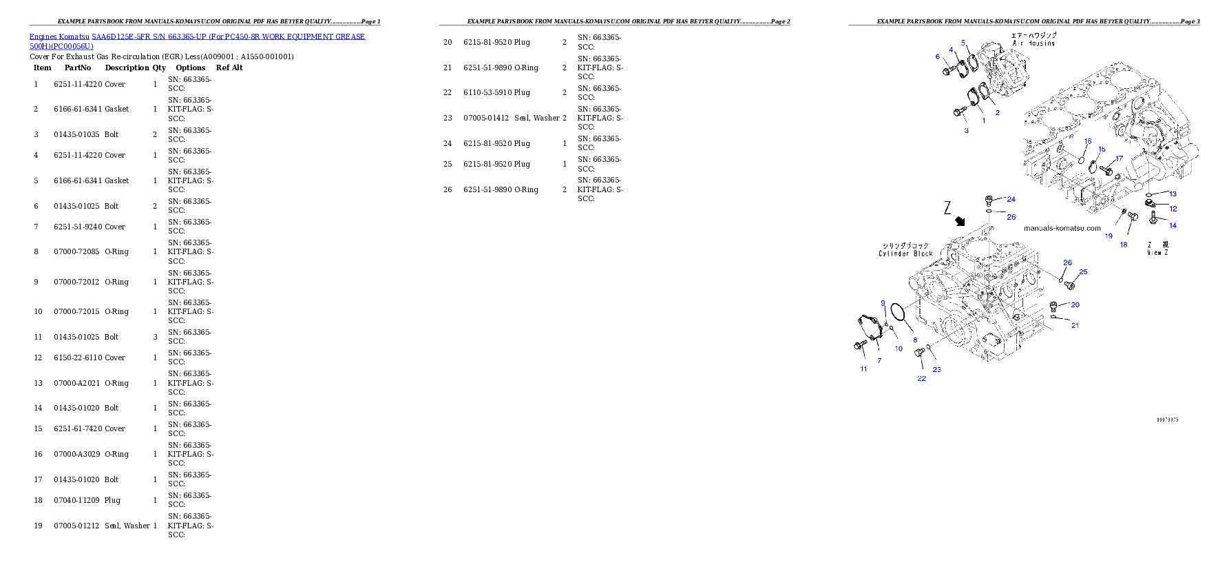 Protected: SAA6D125E-5FR S/N 663365-UP (For PC450-8R WORK EQUIPMENT GREASE 500H) Partsbook