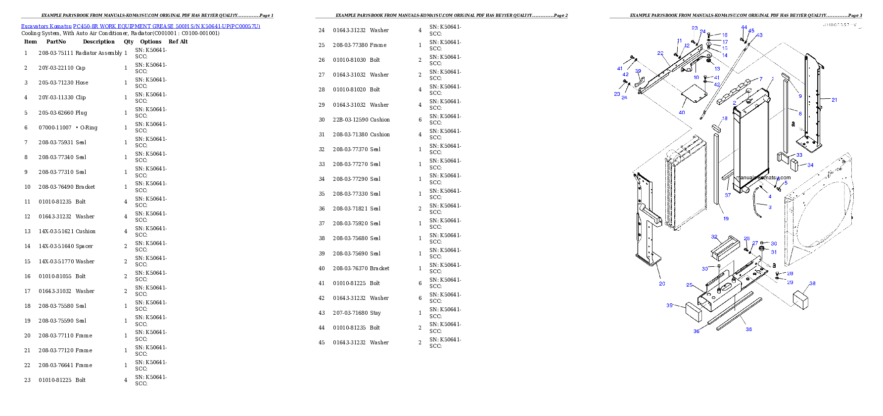 Protected: PC450-8R WORK EQUIPMENT GREASE 500H S/N K50641-UP Partsbook