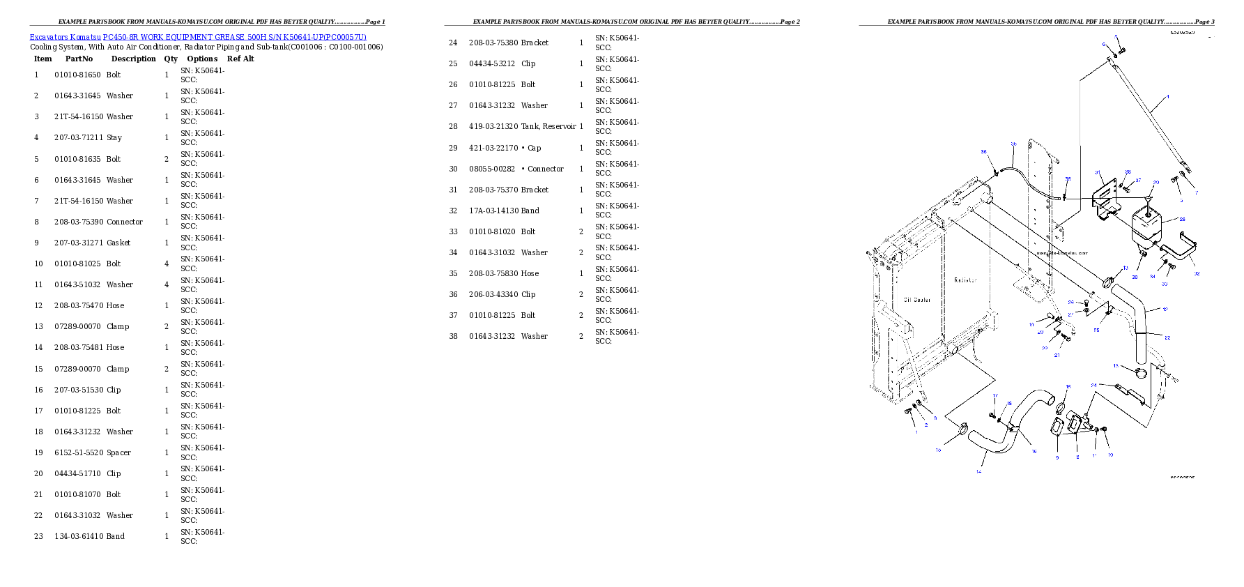 Protected: PC450-8R WORK EQUIPMENT GREASE 500H S/N K50641-UP Partsbook
