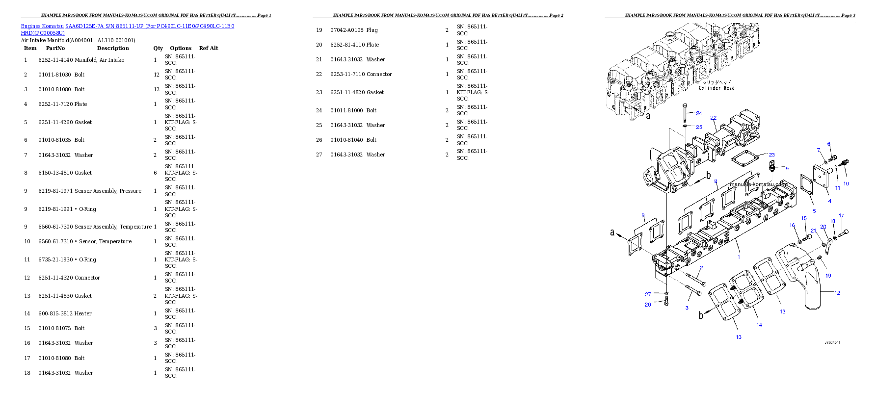 Protected: SAA6D125E-7A S/N 865111-UP (For PC490LC-11E0/PC490LC-11E0 HRD) Partsbook
