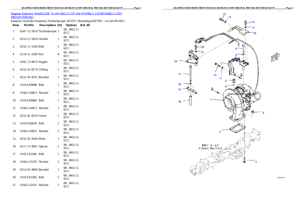 Protected: SAA6D125E-7A S/N 865111-UP (For PC490LC-11E0/PC490LC-11E0 HRD) Partsbook