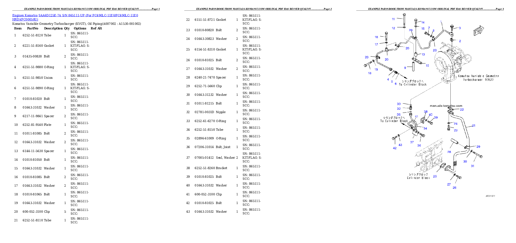 Protected: SAA6D125E-7A S/N 865111-UP (For PC490LC-11E0/PC490LC-11E0 HRD) Partsbook
