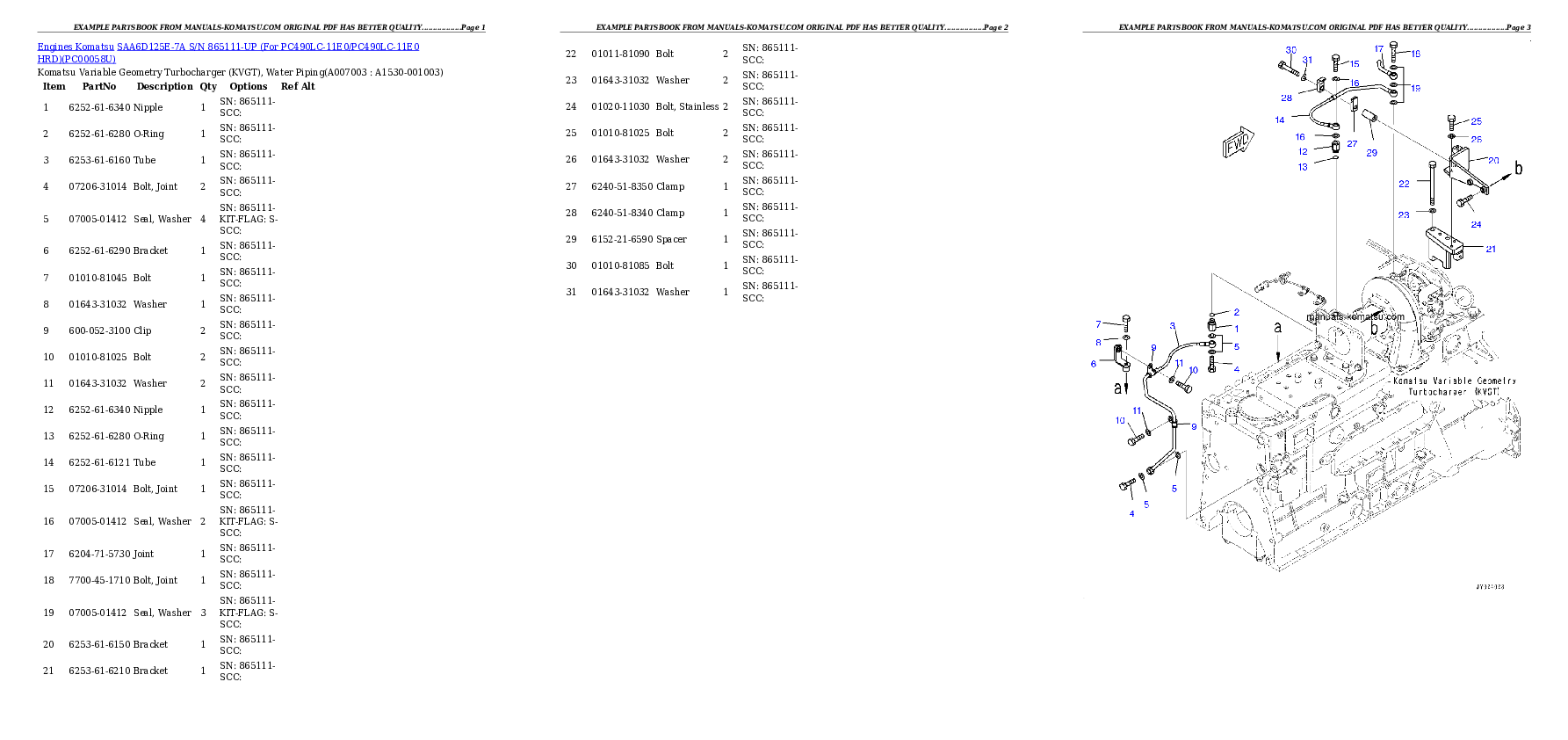 Protected: SAA6D125E-7A S/N 865111-UP (For PC490LC-11E0/PC490LC-11E0 HRD) Partsbook