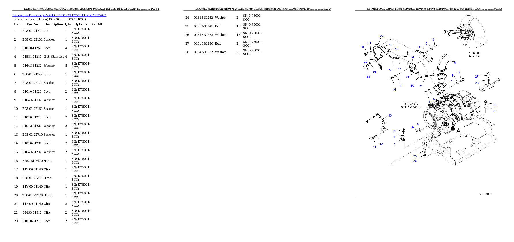 Protected: PC490LC-11E0 S/N K75001-UP Partsbook