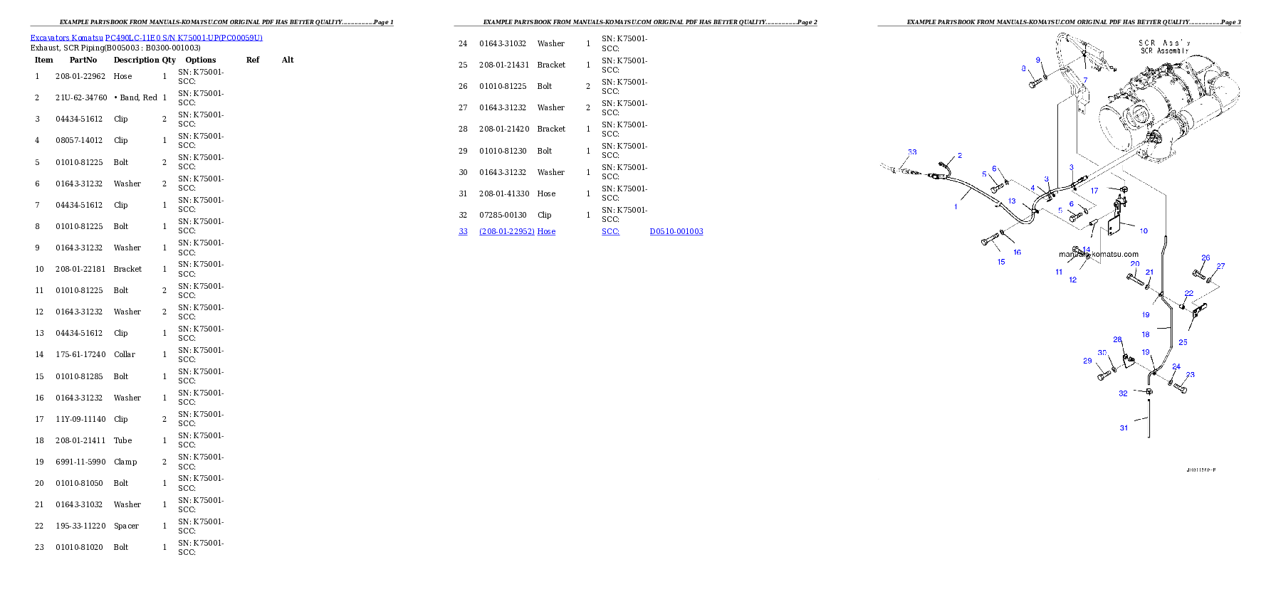 Protected: PC490LC-11E0 S/N K75001-UP Partsbook