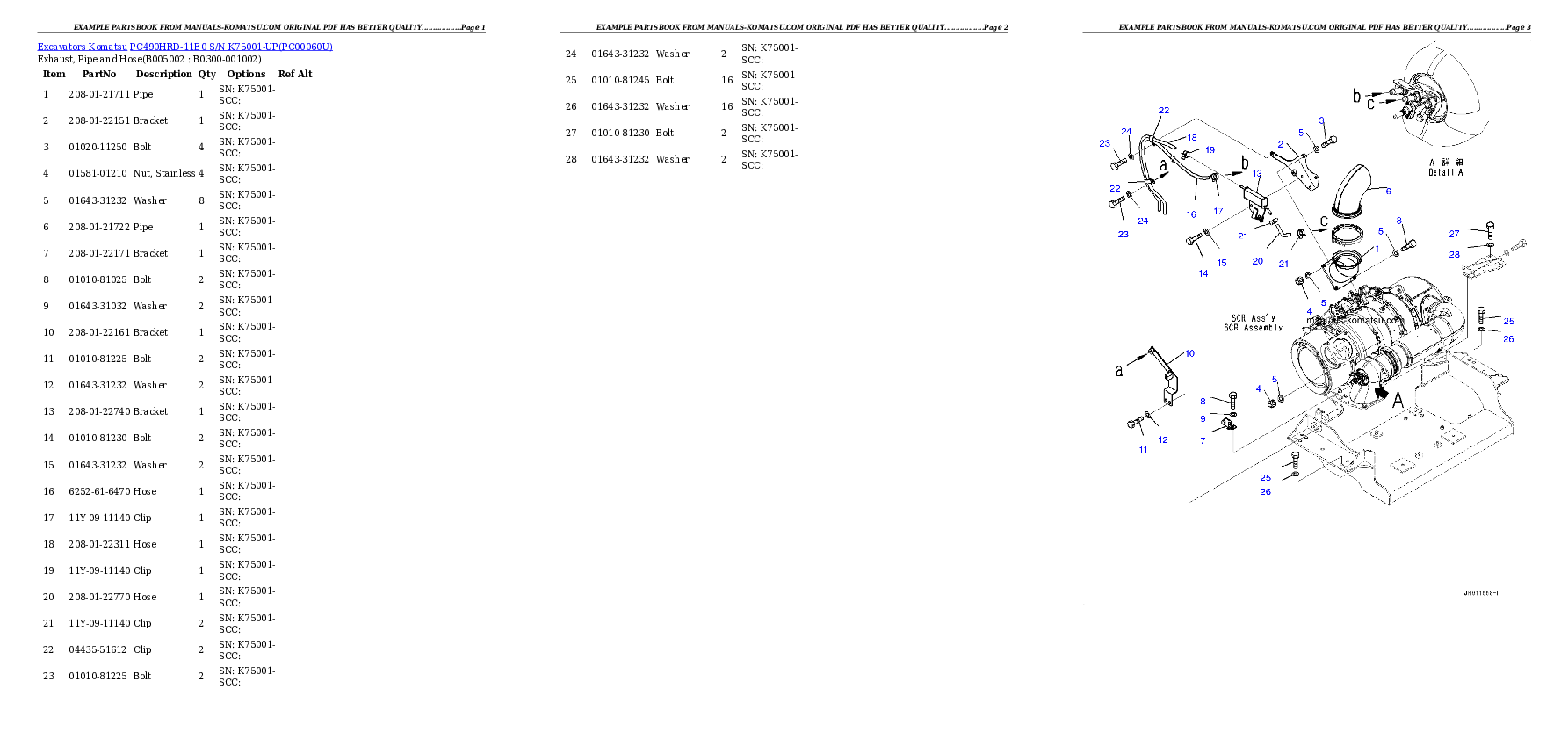 Protected: PC490HRD-11E0 S/N K75001-UP Partsbook