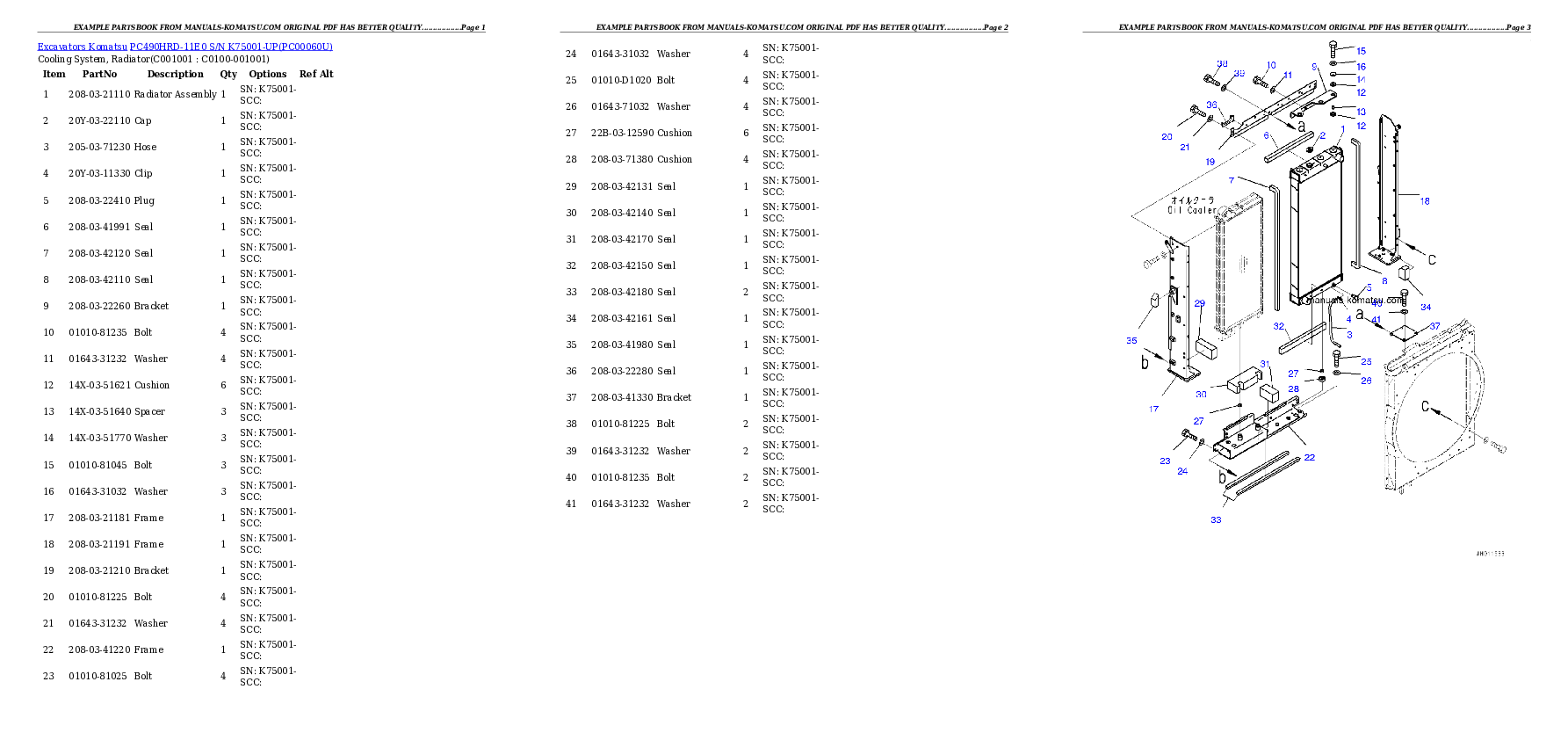 Protected: PC490HRD-11E0 S/N K75001-UP Partsbook