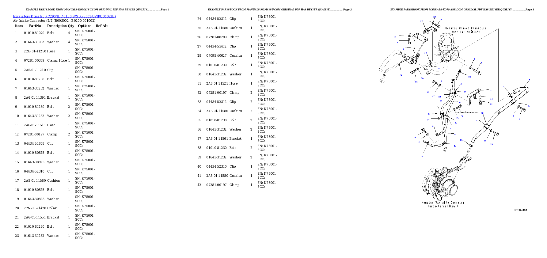 Protected: PC290NLC-11E0 S/N K75001-UP Partsbook