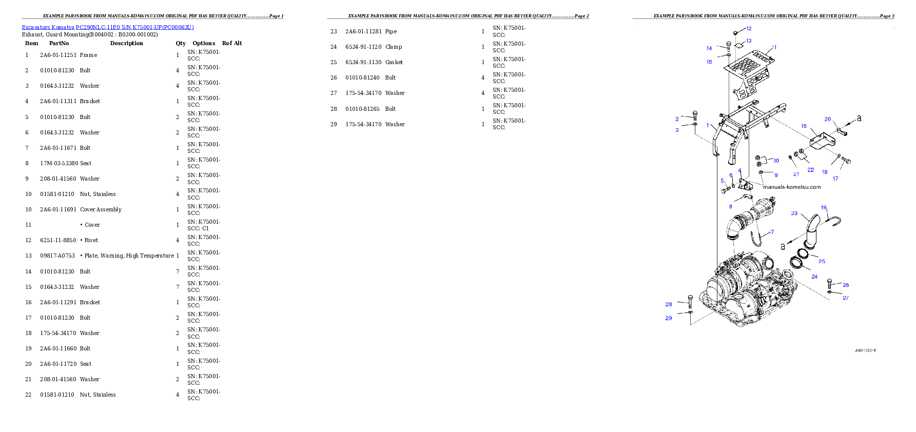 Protected: PC290NLC-11E0 S/N K75001-UP Partsbook