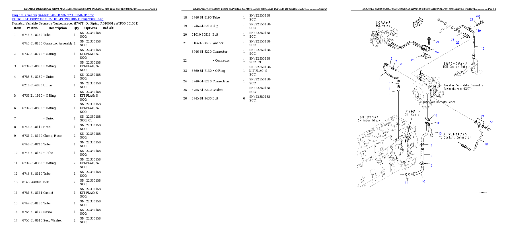 Protected: SAA6D114E-6B S/N 22350158-UP (For PC360LC-11E0/PC360NLC-11E0/PC390HRD-11E0) Partsbook