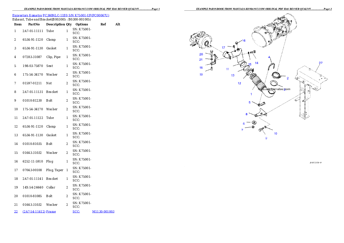 Protected: PC360NLC-11E0 S/N K75001-UP Partsbook