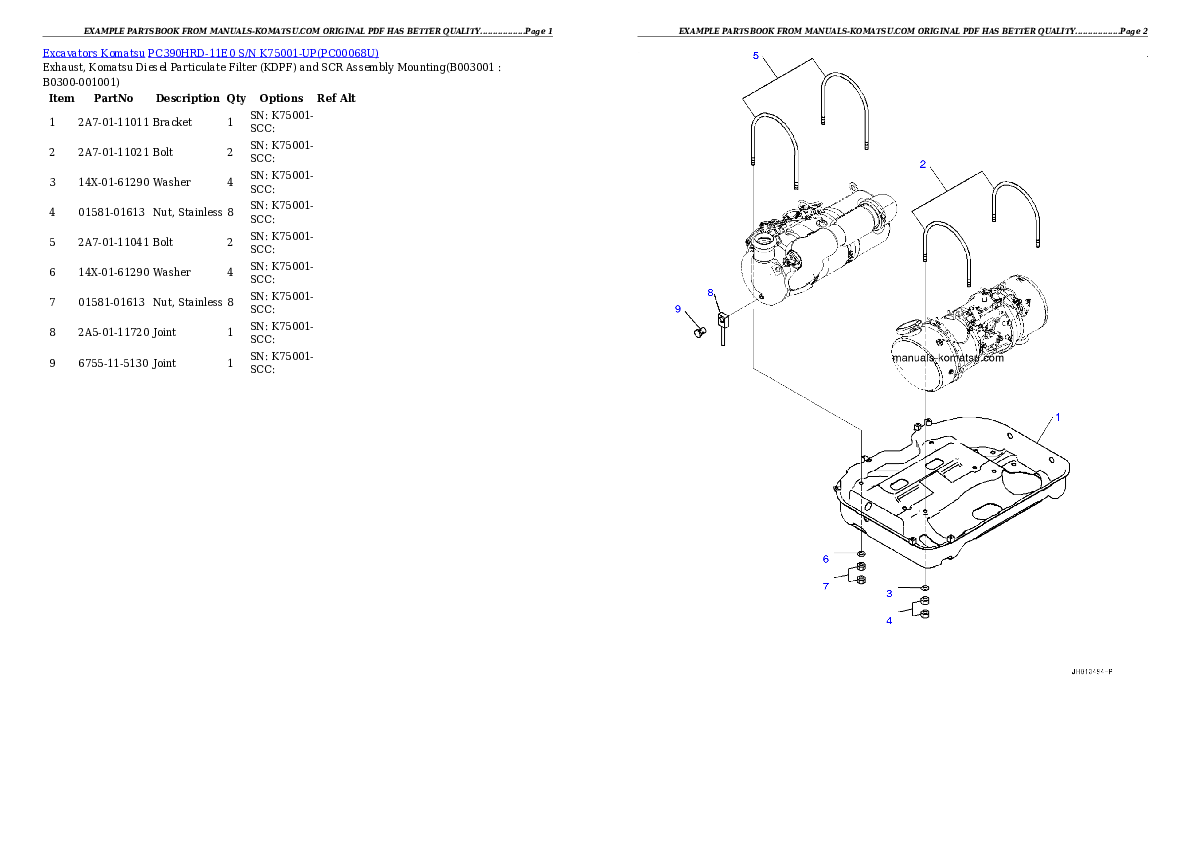 Protected: PC390HRD-11E0 S/N K75001-UP Partsbook