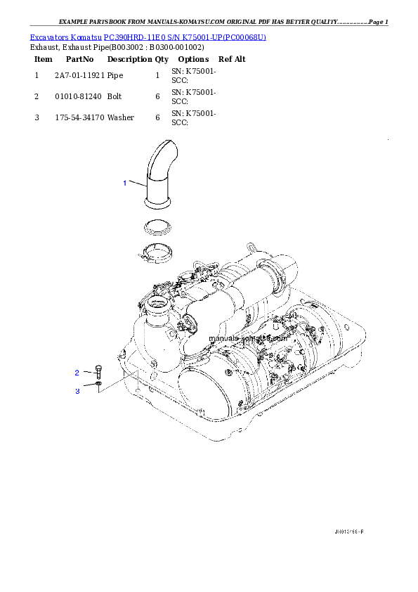 Protected: PC390HRD-11E0 S/N K75001-UP Partsbook