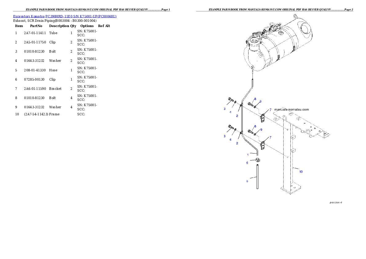 Protected: PC390HRD-11E0 S/N K75001-UP Partsbook