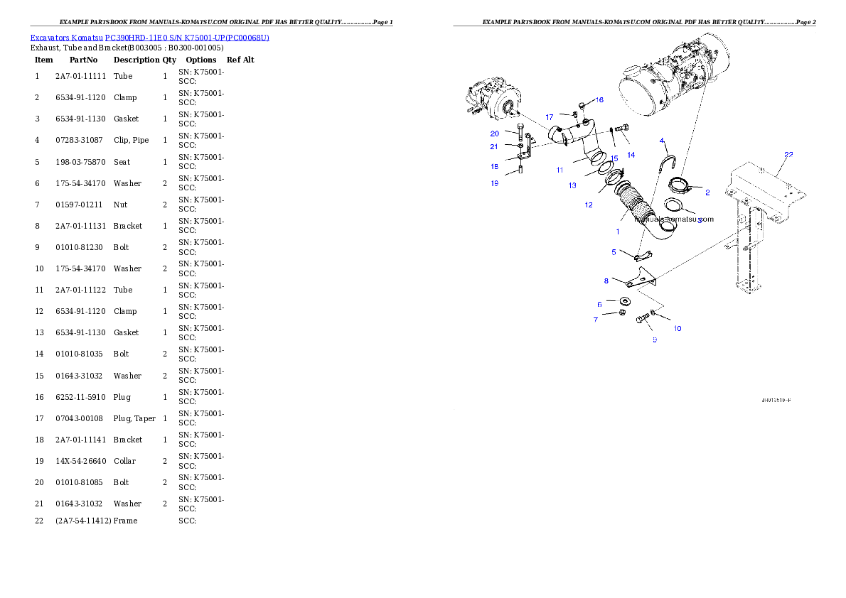 Protected: PC390HRD-11E0 S/N K75001-UP Partsbook