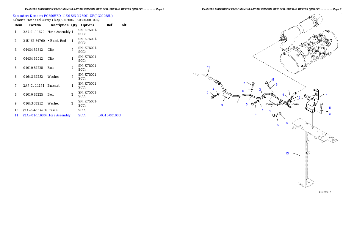 Protected: PC390HRD-11E0 S/N K75001-UP Partsbook