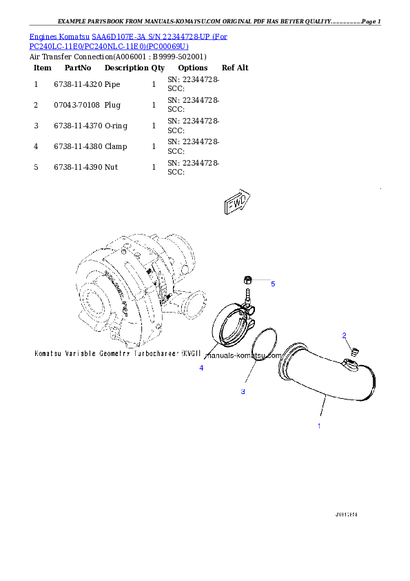 Protected: SAA6D107E-3A S/N 22344728-UP (For PC240LC-11E0/PC240NLC-11E0) Partsbook