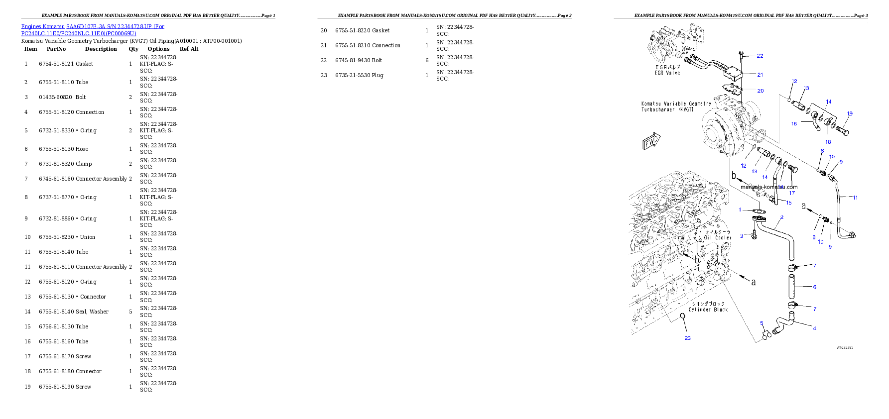 Protected: SAA6D107E-3A S/N 22344728-UP (For PC240LC-11E0/PC240NLC-11E0) Partsbook