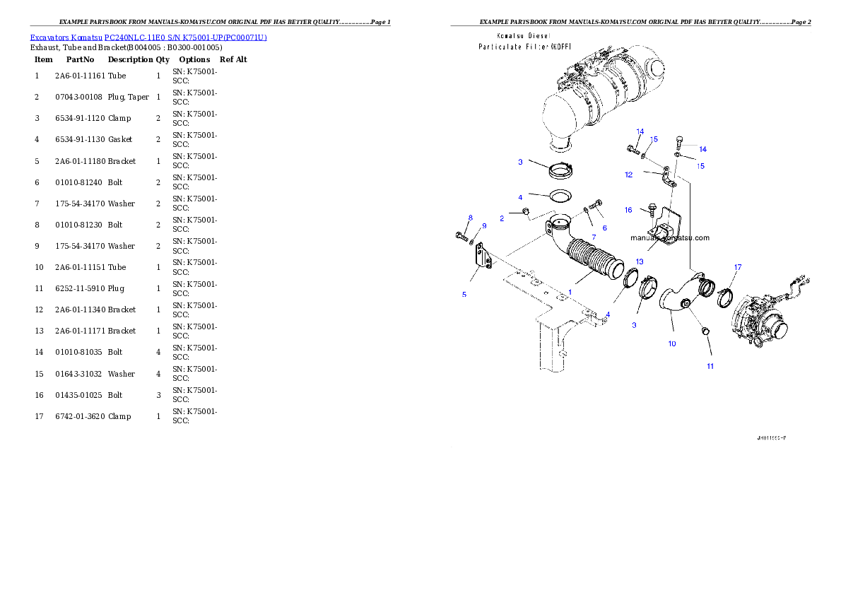 Protected: PC240NLC-11E0 S/N K75001-UP Partsbook
