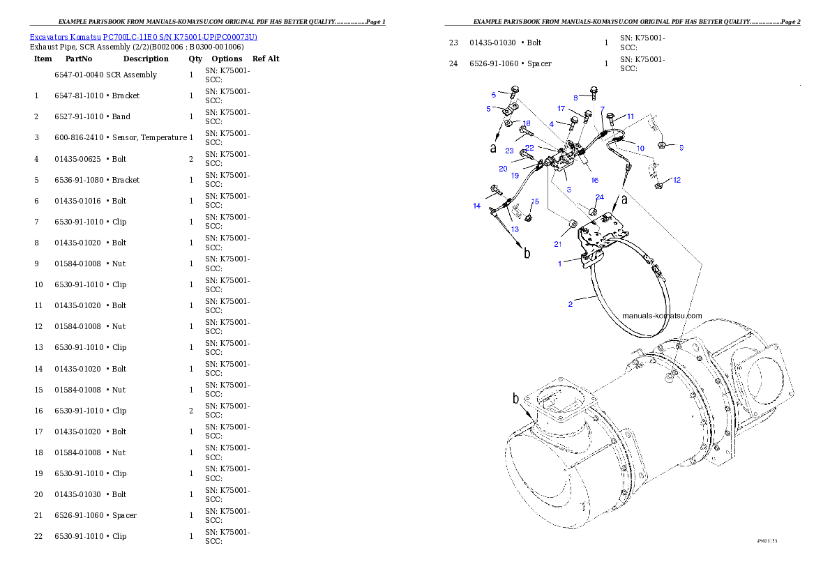 Protected: PC700LC-11E0 S/N K75001-UP Partsbook