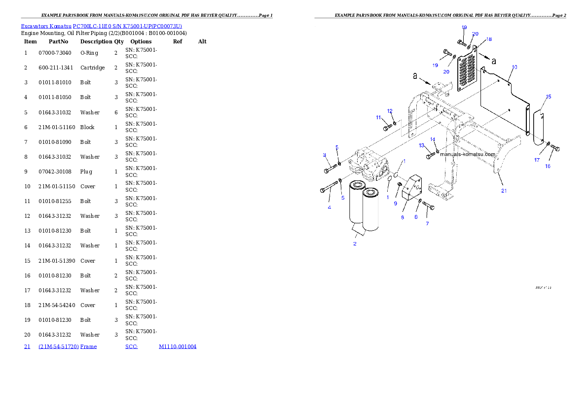Protected: PC700LC-11E0 S/N K75001-UP Partsbook