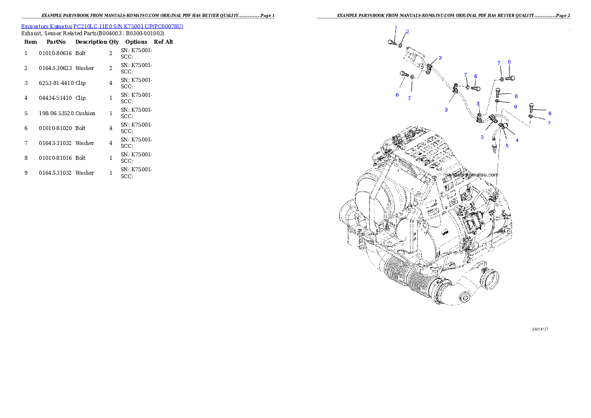 Protected: PC210LC-11E0 S/N K75001-UP Partsbook