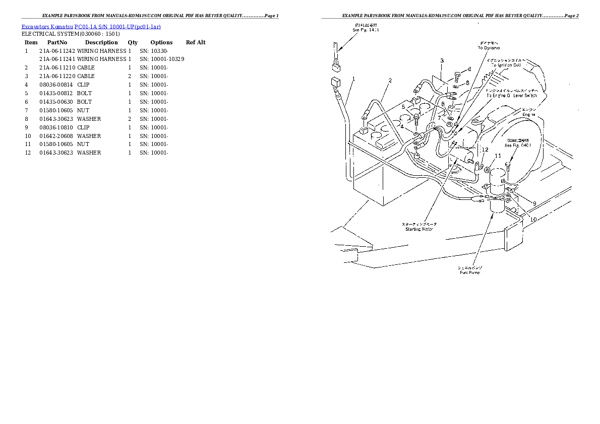 Protected: PC01-1A S/N 10001-UP Partsbook
