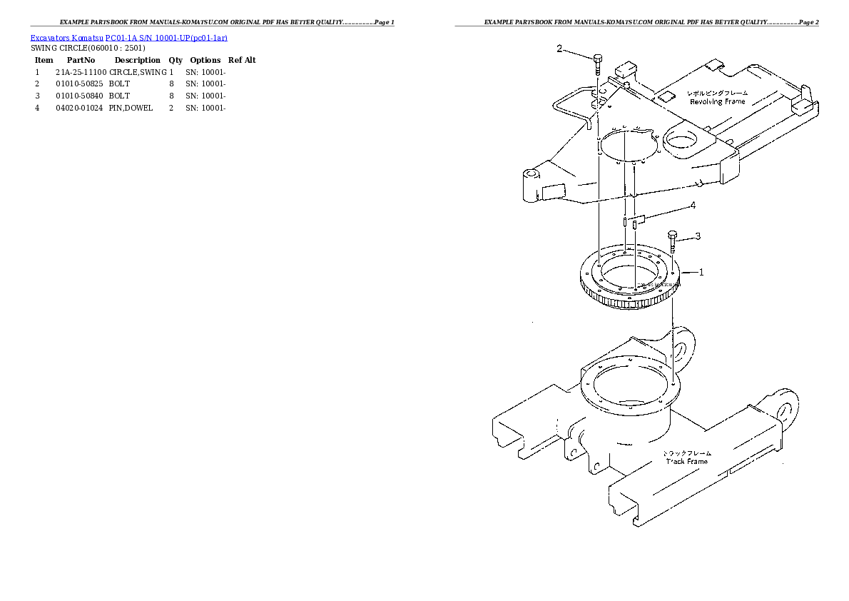 Protected: PC01-1A S/N 10001-UP Partsbook