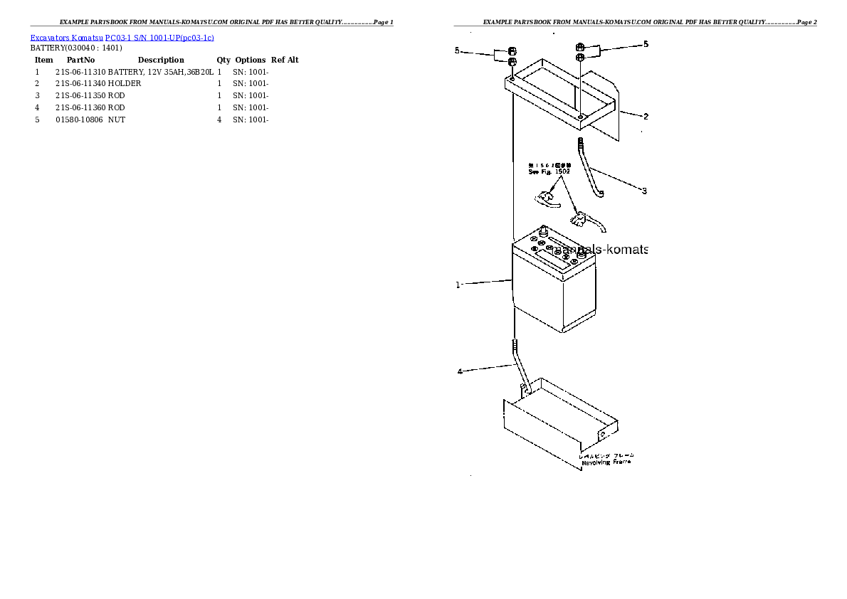 Protected: PC03-1 S/N 1001-UP Partsbook