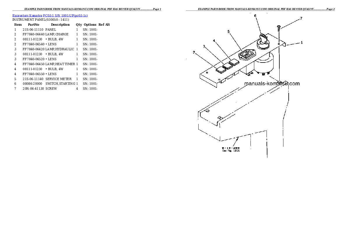 Protected: PC03-1 S/N 1001-UP Partsbook