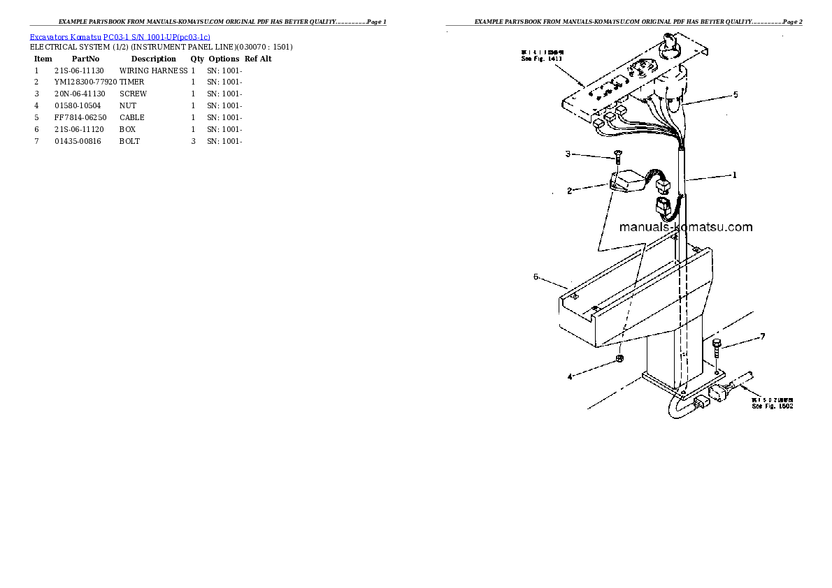 Protected: PC03-1 S/N 1001-UP Partsbook